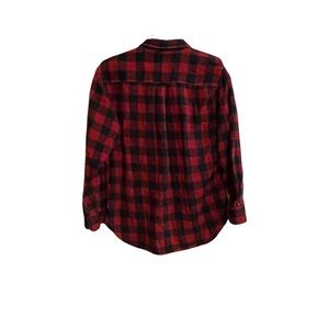 Wolverine Red and Black Checkered Plaid Flannel Long Sleeve Button Up Shirt